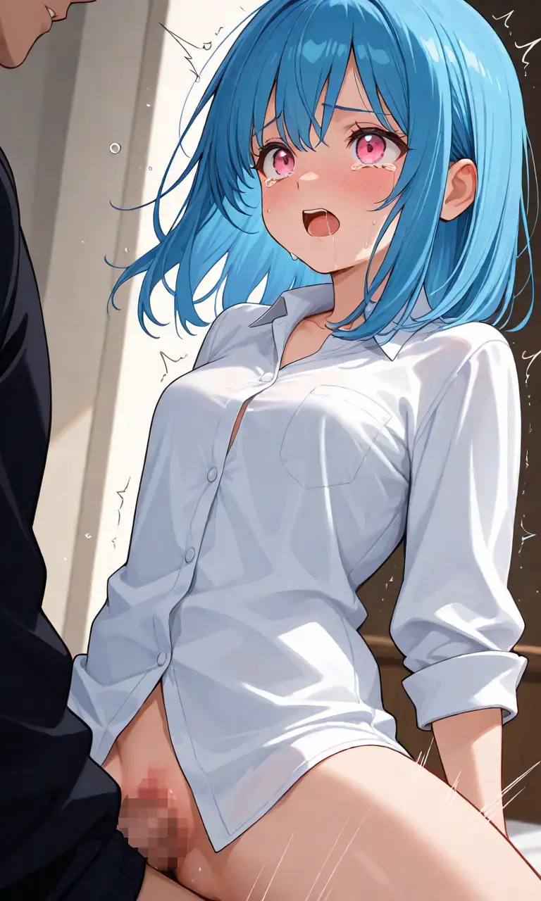 この娘を〇そう！裸Yシャツ青髪っ娘！！全裸もあるよ。 サンプル画像 2