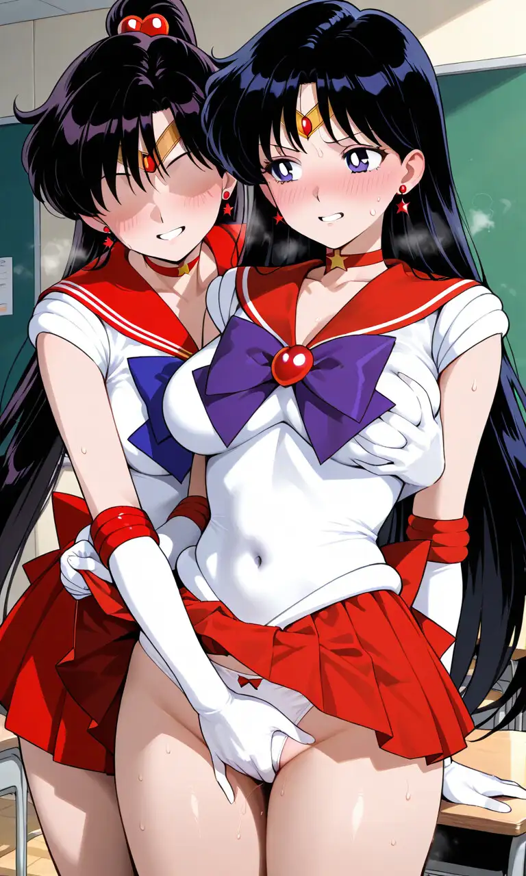 セーラー戦士が悪の美少女戦士にふたなり乱暴される（おまけCG付き） サンプル画像 5