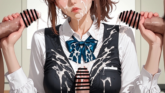 【着衣ぶっかけ】パート事務 副業