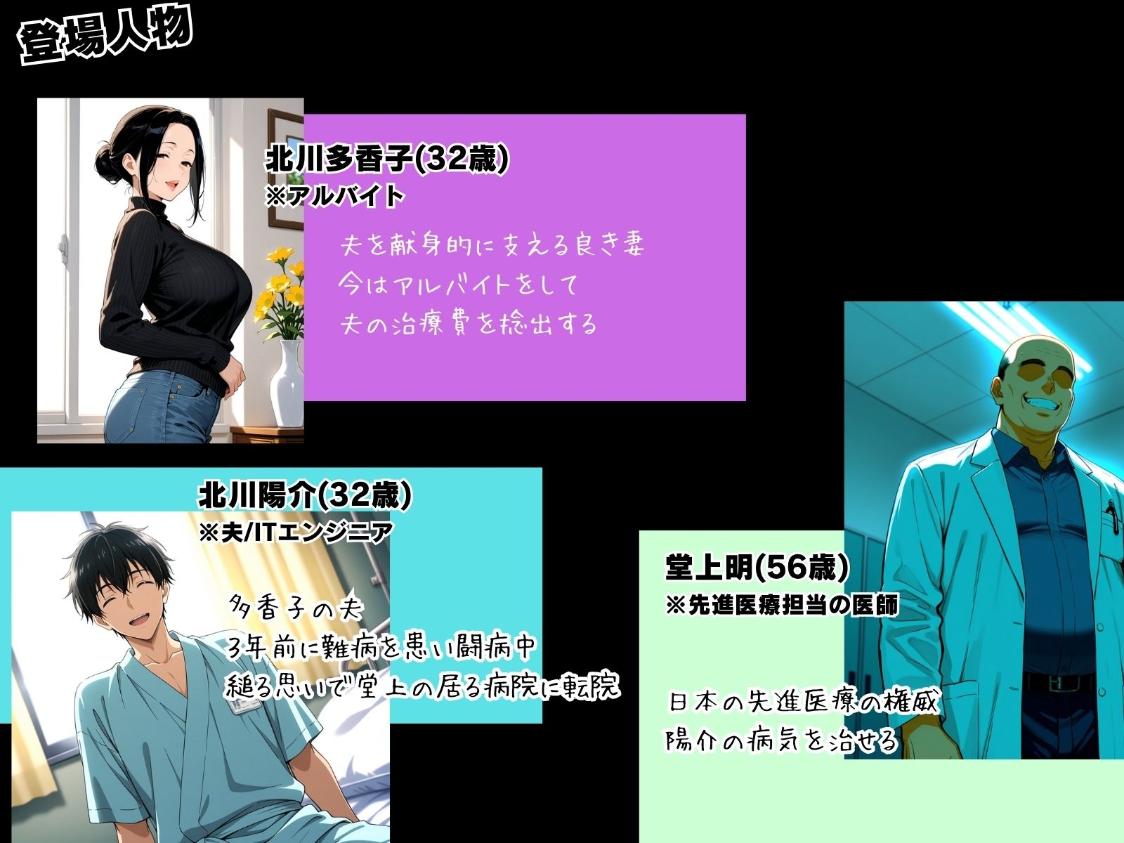 夫の為にできる事。先進医療の代償は熟れた人妻の汗ばんだ乳房 サンプル2