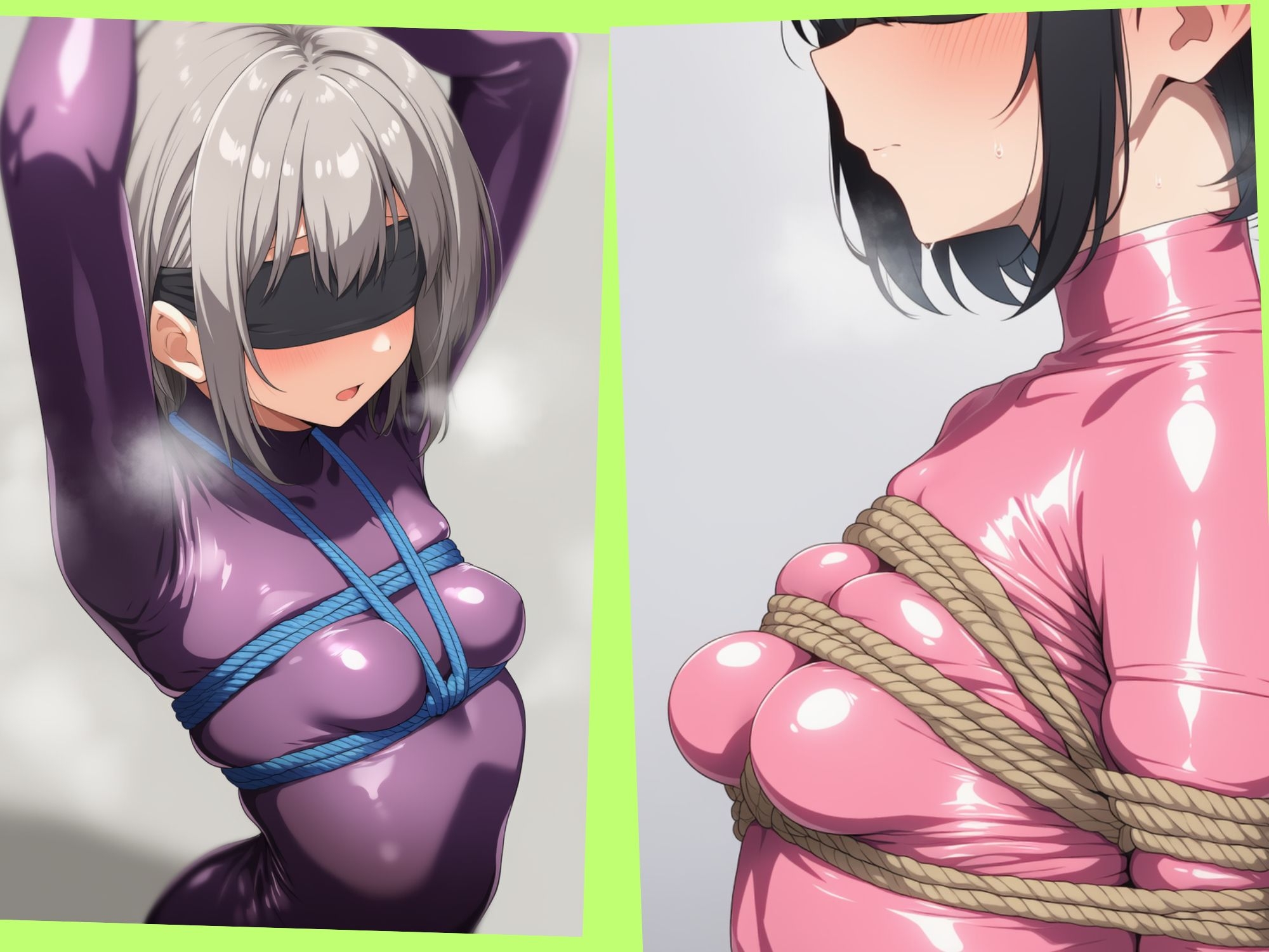 ボディスーツでおっぱいを縛られている女の子 画像3