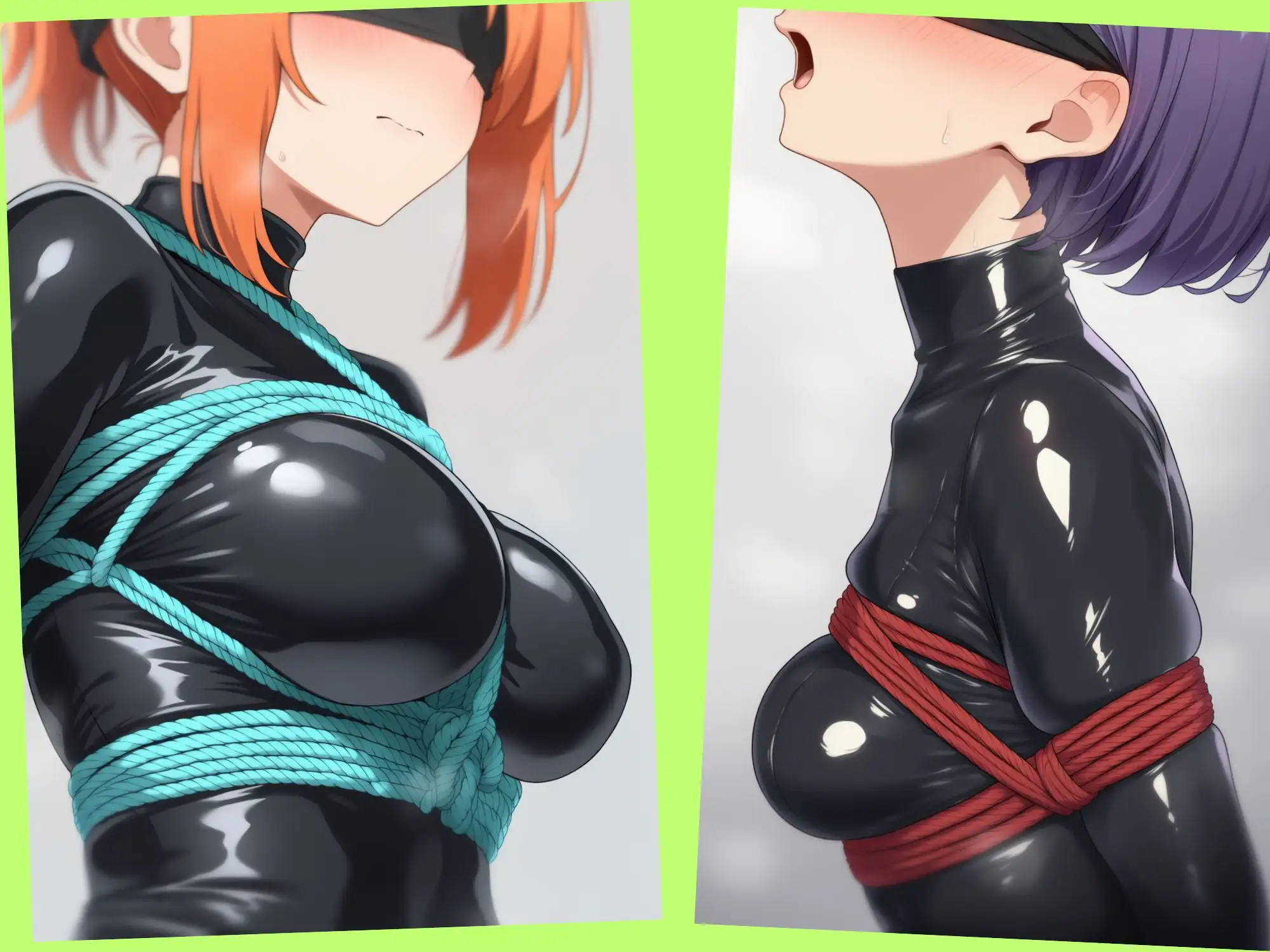 ボディスーツでおっぱいを縛られている女の子 サンプル画像 5