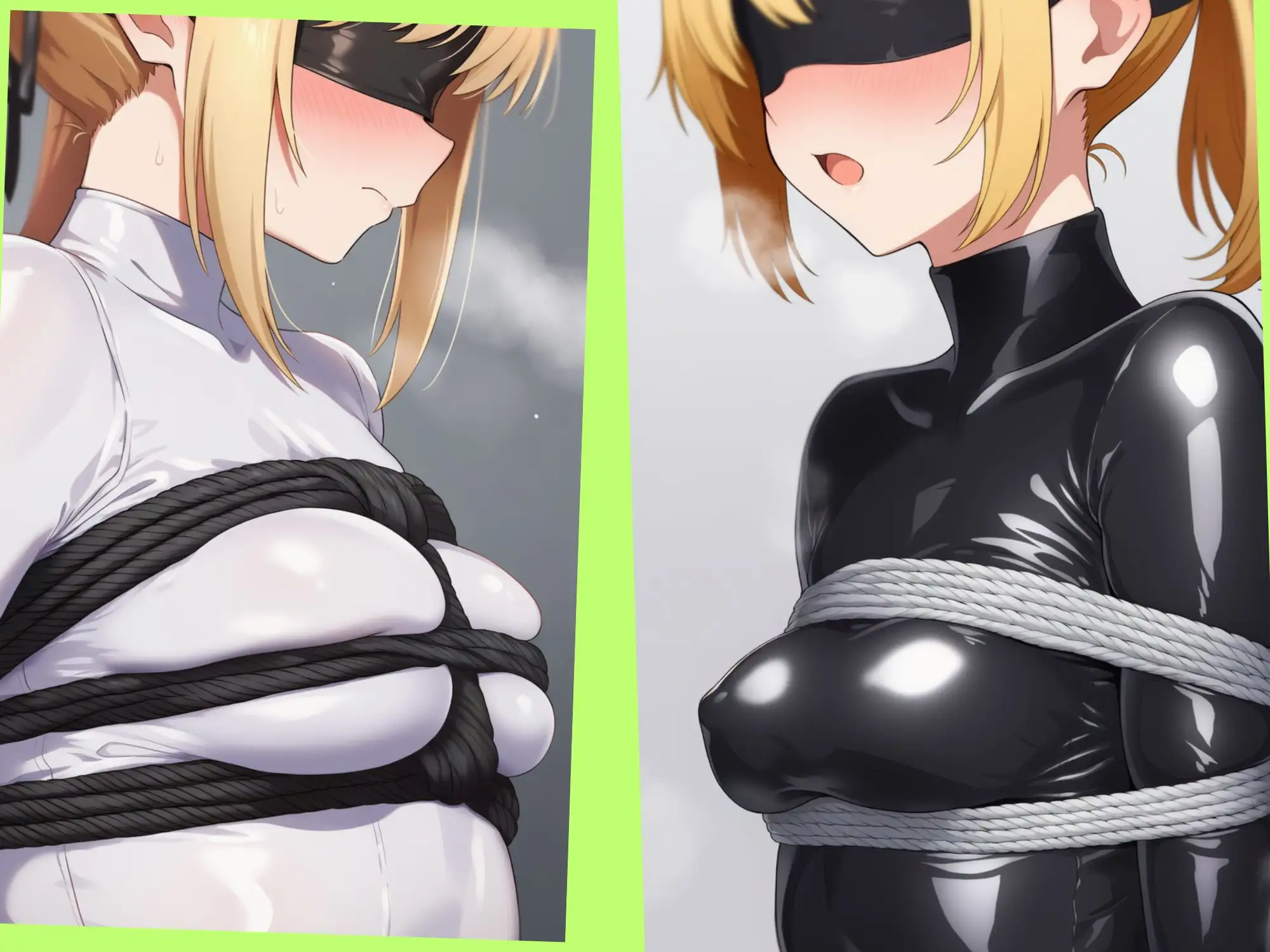 ボディスーツでおっぱいを縛られている女の子 サンプル画像 9