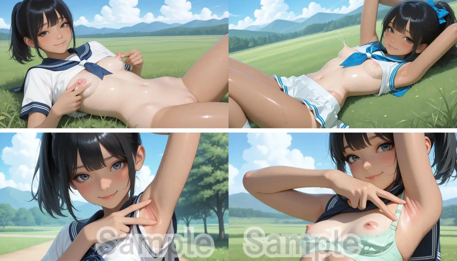 夏の放課後、セーラー服JKがおしっこ見せつけ サンプル画像 5
