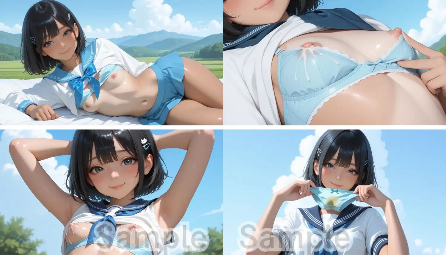 夏の放課後、セーラー服JKがおしっこ見せつけ サンプル画像 8