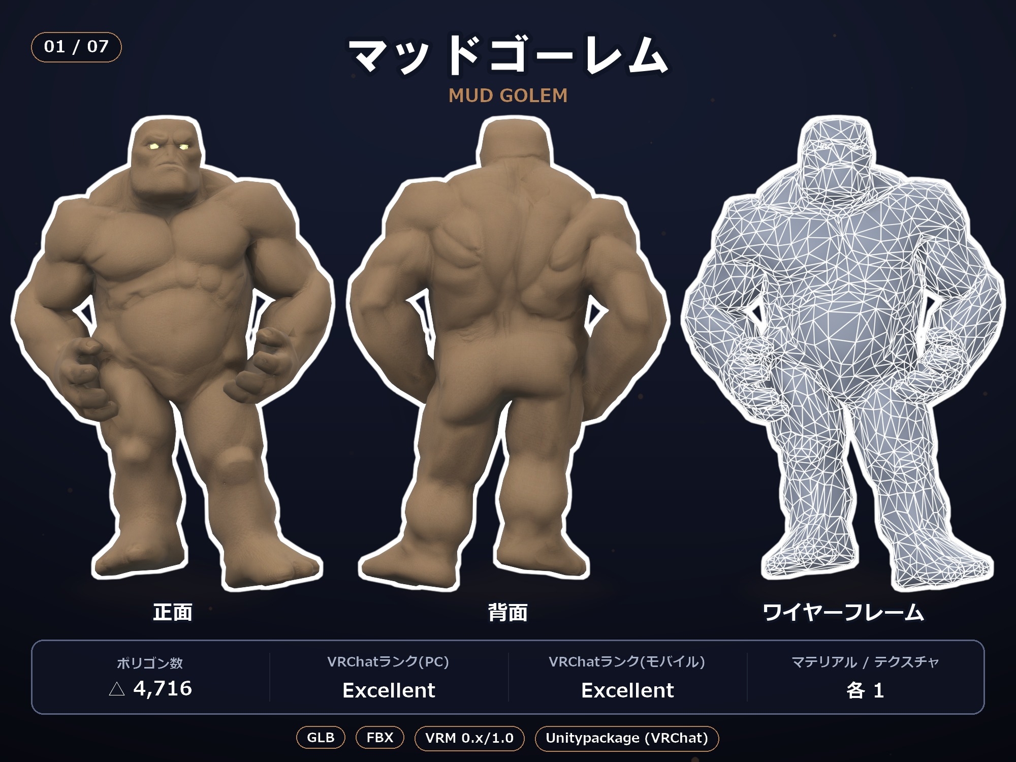 軽量3Dモデル素材集 ゴーレム7種セット 画像2