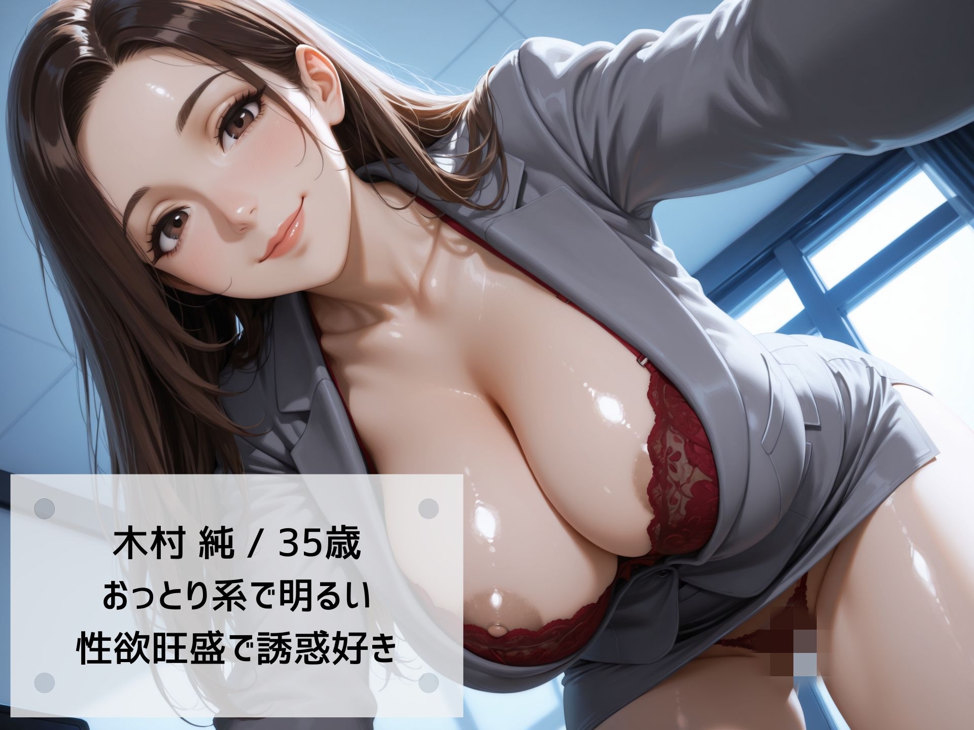 【4K高画質】 揺れるおっぱい！欲求不満な女上司が巨乳と巨尻で誘惑！夜のオフィスで禁断の生ハメセックス！ サンプル6