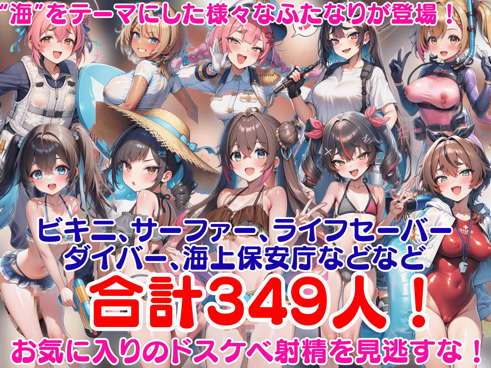 即堕ちふたなりビーチ~海に集まるドスケベふたなりをオスのマジカルチンポで無様アヘ顔大量射精させる即堕ちCG集~ 画像3