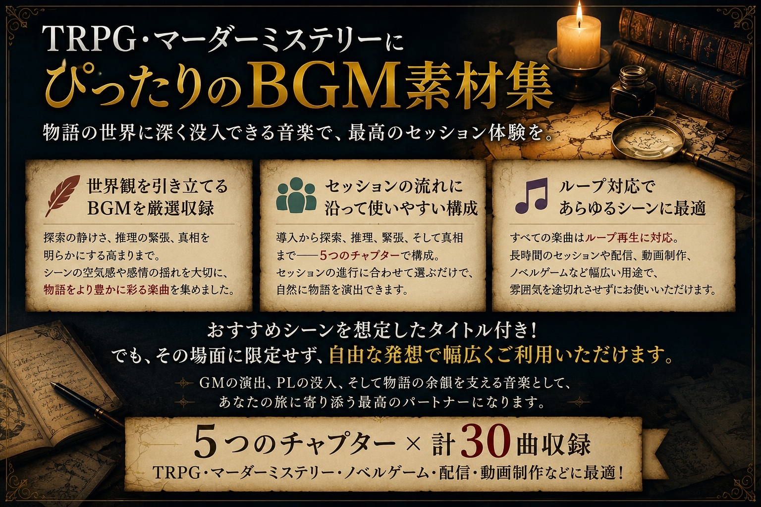TRPG・マーダーミステリーBGM素材集 ― 探索・推理・謎解きシーン ― 画像2