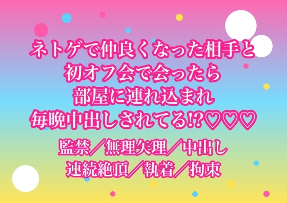 ネトゲで仲良くなった相手と初オフ会で会ったら部屋に連れ込まれてログインもさせてもらえないまま毎晩中出しされてるんだけど!?