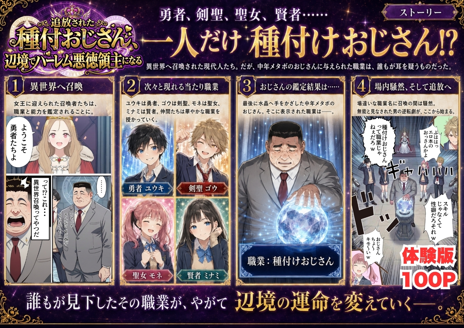 【異世界召喚】追放された種付けおじさん、辺境でハーレム悪徳領主になる サンプル1