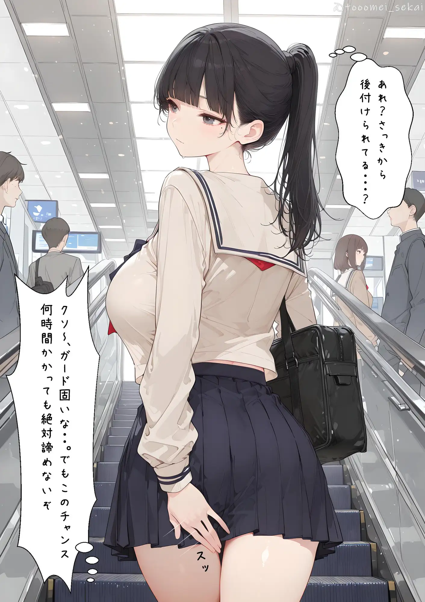 清楚系なのにKカップおっぱいの爆乳JKのイラスト集 サンプル画像 2