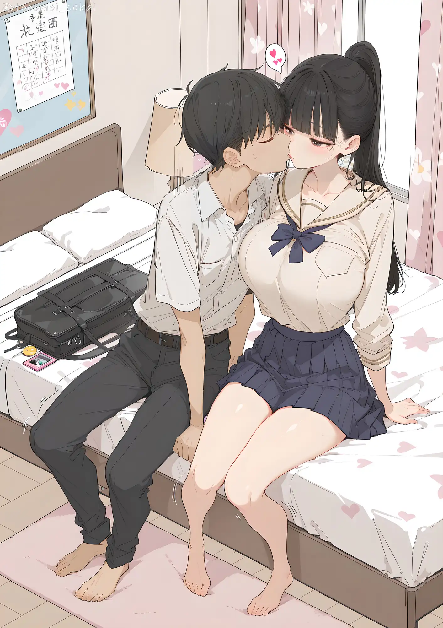 清楚系なのにKカップおっぱいの爆乳JKのイラスト集 サンプル画像 4