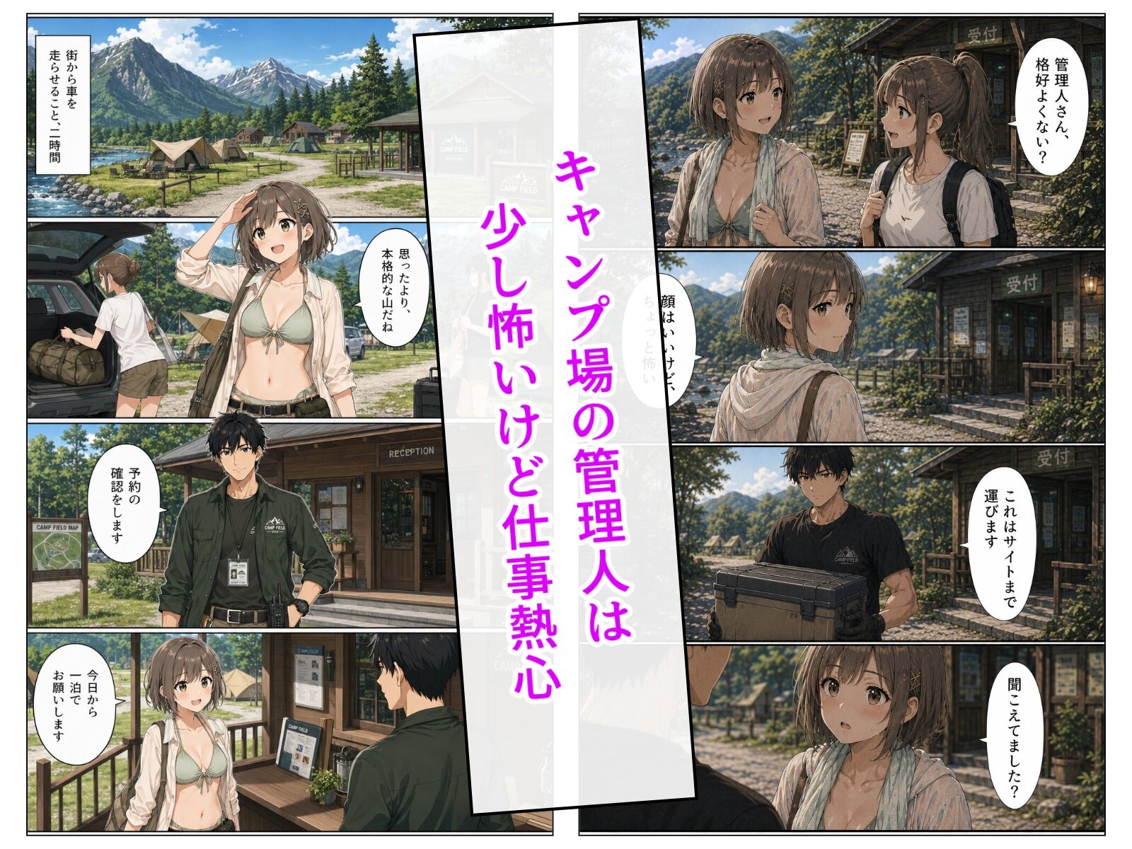 川遊びのあと、管理人さんと。 サンプル2