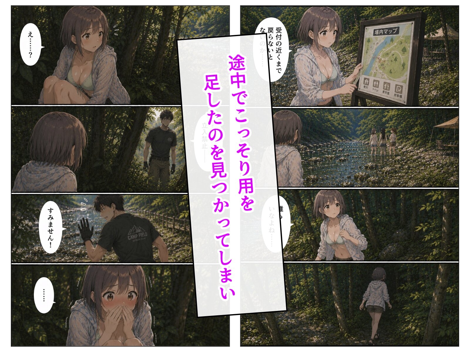 川遊びのあと、管理人さんと。 サンプル4