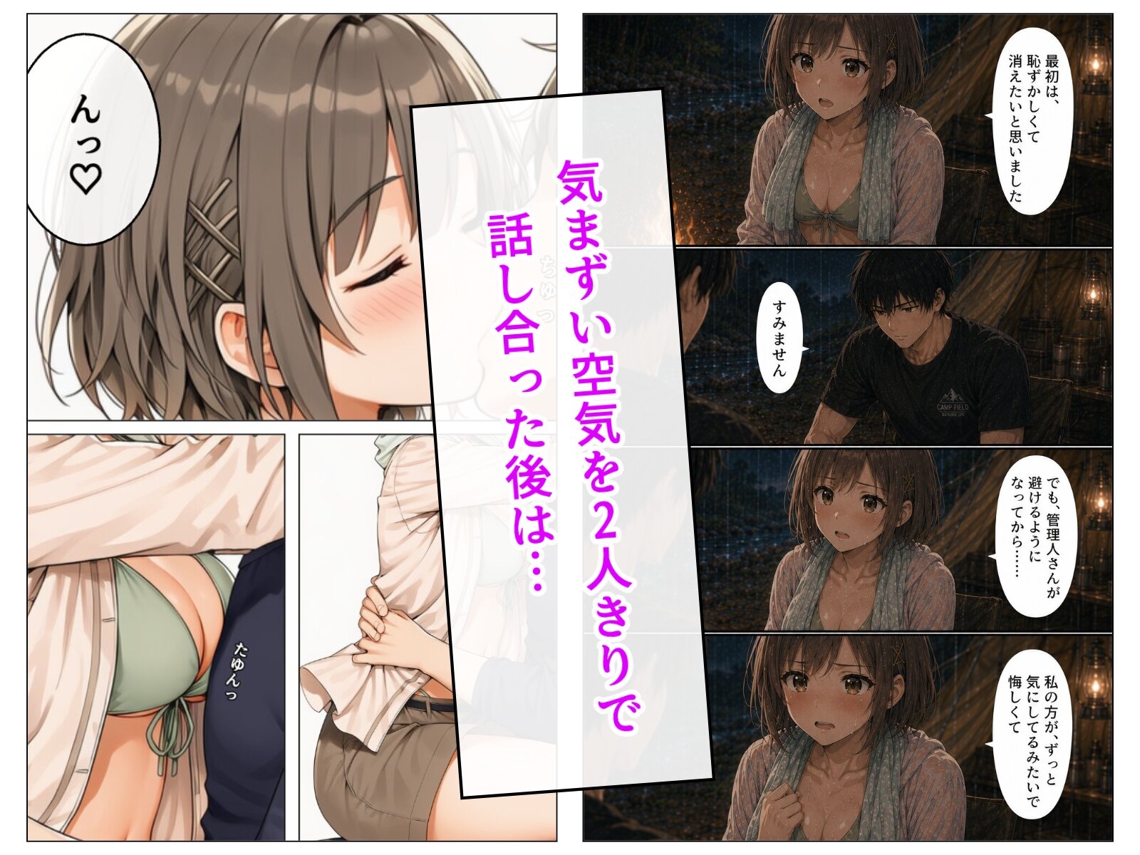 川遊びのあと、管理人さんと。 サンプル5