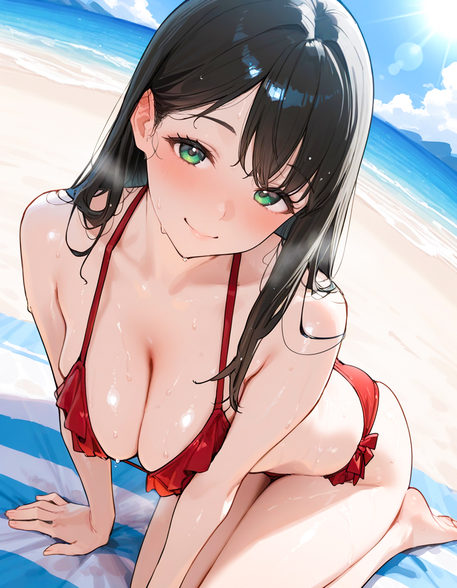 優等生快楽堕ち！ビキニ姿の黒髪美少女生徒会長をアヘイキするまでわからせたったww2【真夏のビーチ×ナイトプール編】 画像2