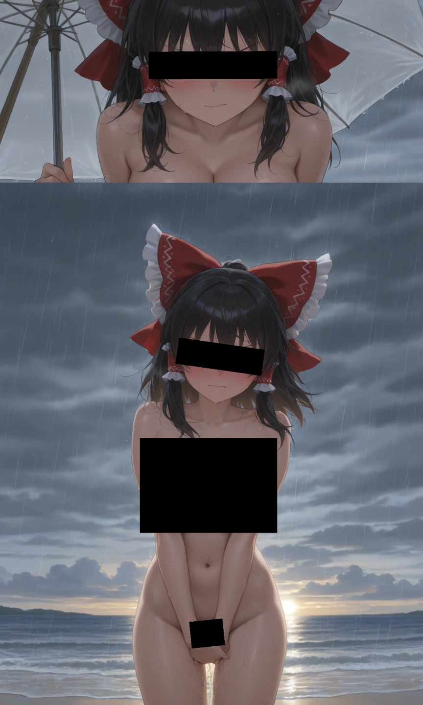 魔理沙は霊夢のえっちな写真を撮りたいようです。vol.29〜春の嵐の昼の海編〜 画像1