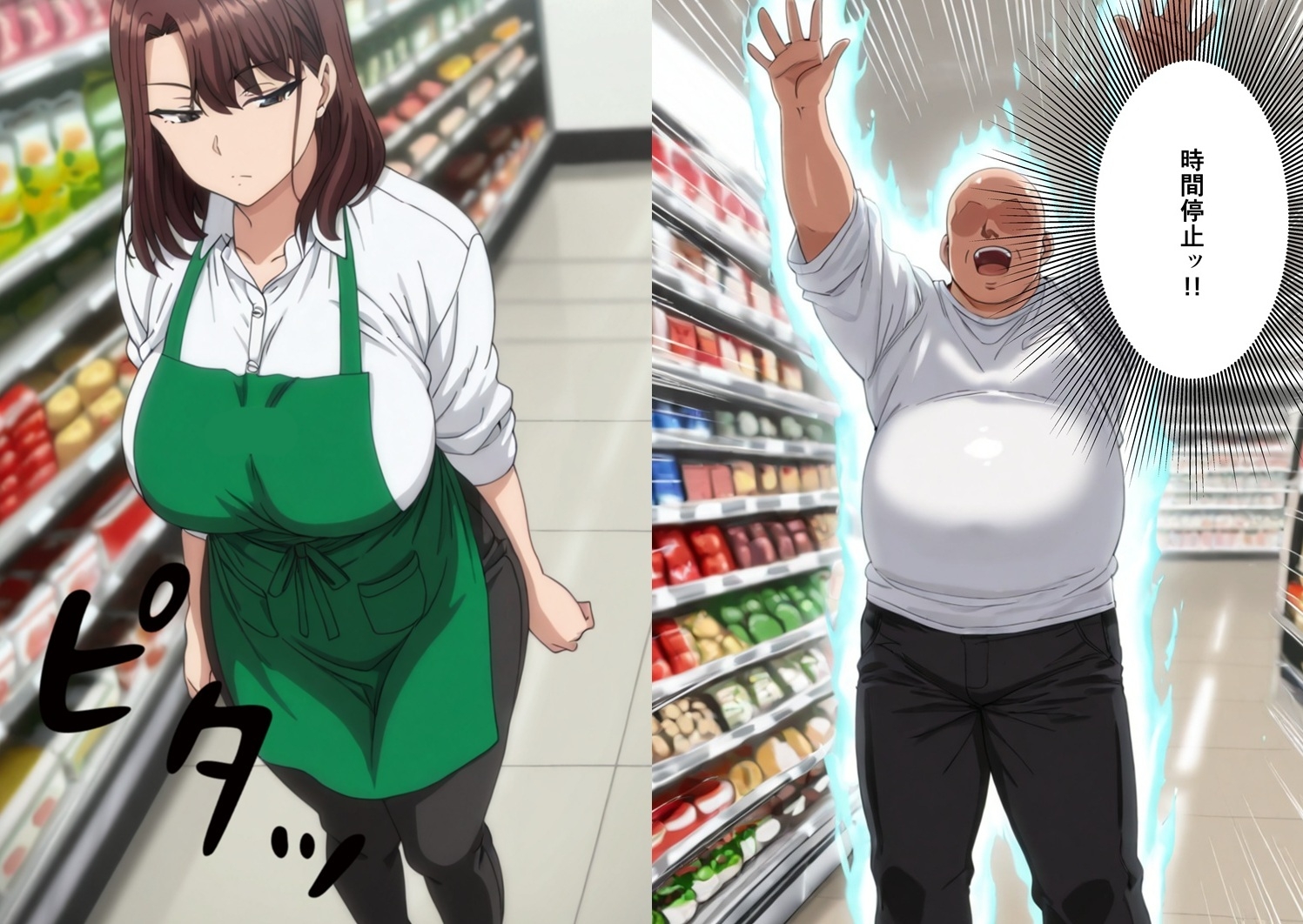 スーパーで働いているデカパイ子持ちママ店員を時間停止で孕ませセックスする話 サンプル3
