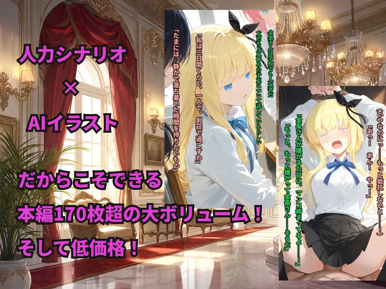 憧れの金髪お嬢様なクラスメイトが別荘で三日間ひとりきりになると知ったあなたは…… サンプル画像 3