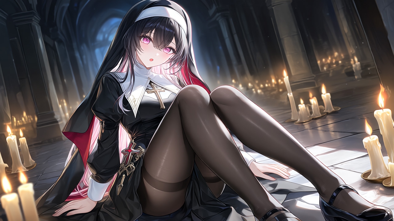 ゴシックシスター美少女〜神秘の黒タイツファッション〜 画像1