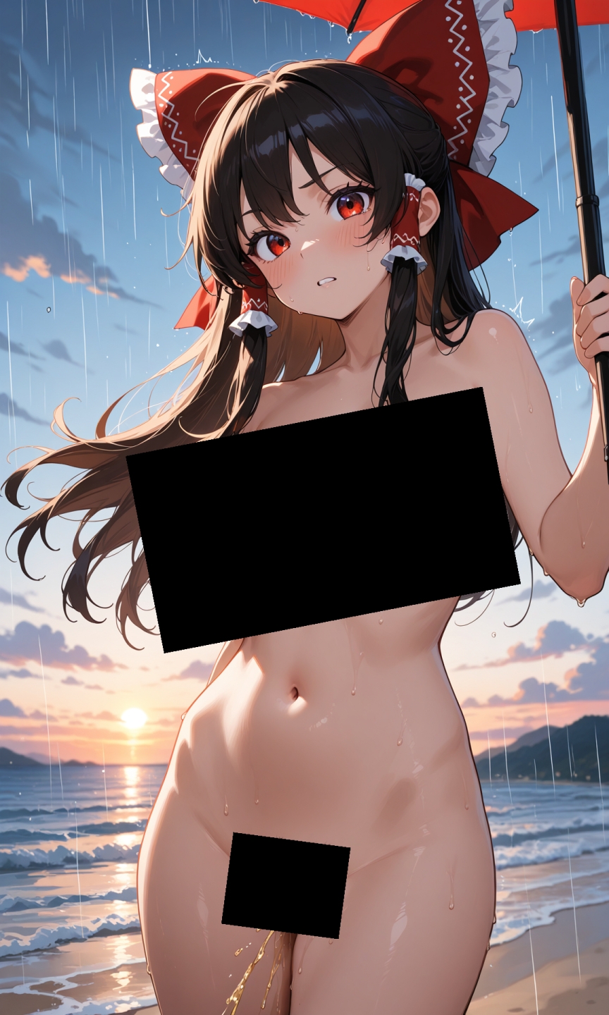 魔理沙は霊夢のえっちな写真を撮りたいようです。vol.30〜春の嵐の夕方の海編〜 画像2