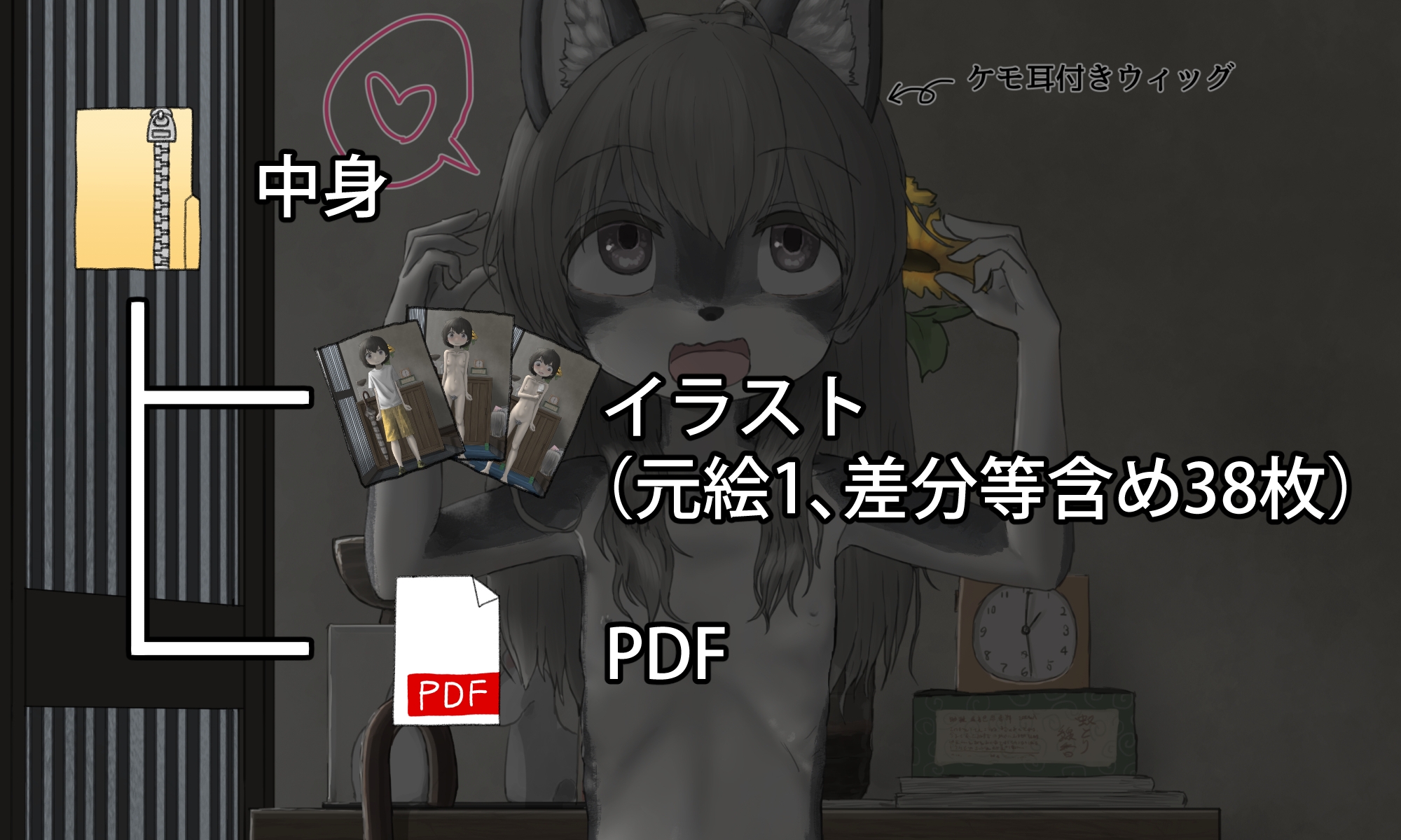 変身願望のあるケモノ趣味の男の子が家族の留守中にこっそり女装ケモノボディペイントを楽しむはずだった話 画像1