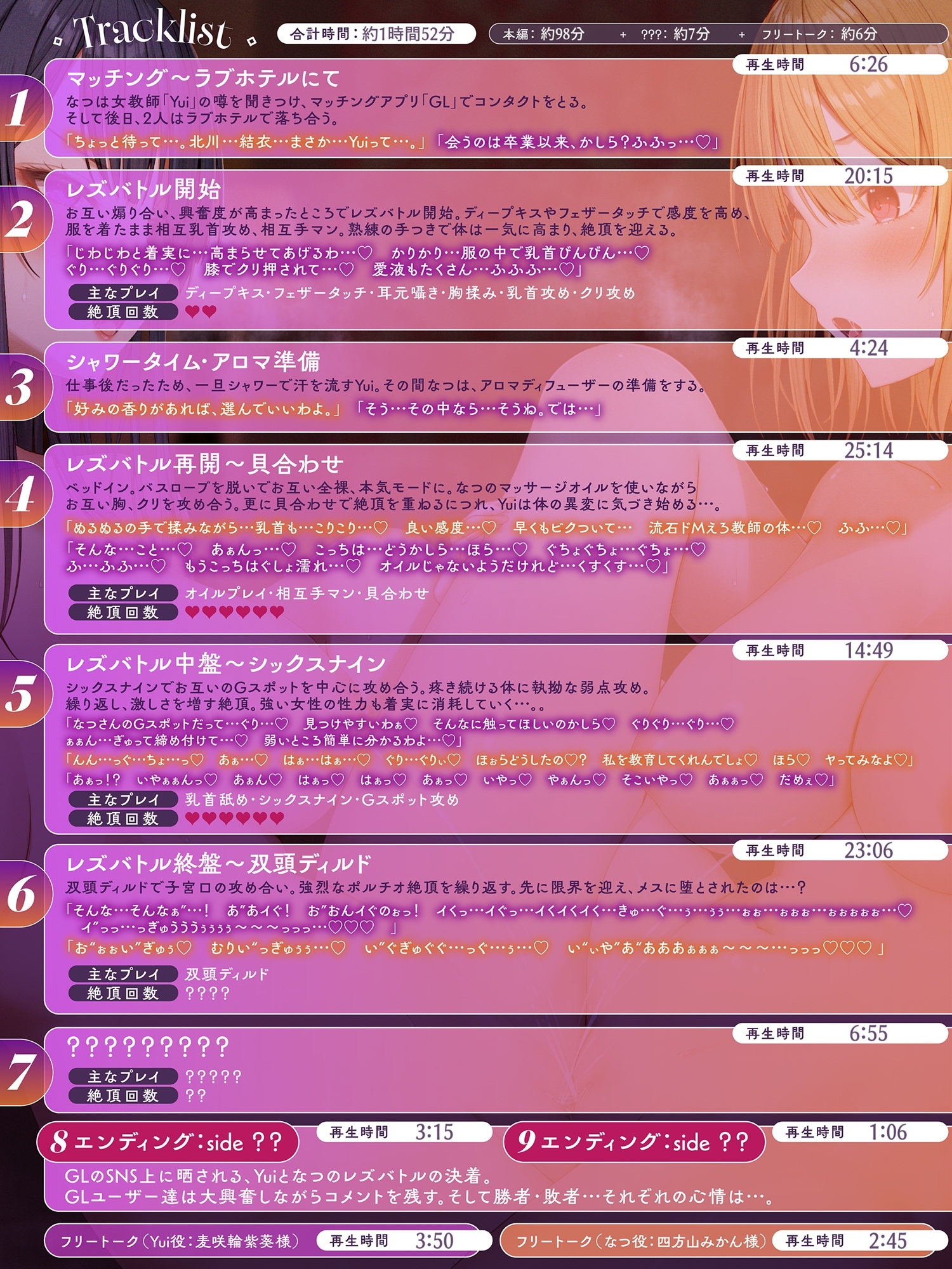 【KU100】レズバトル専用マッチングアプリ「GL」 女教師「Yui」vsレズエステティシャン「なつ」 画像6