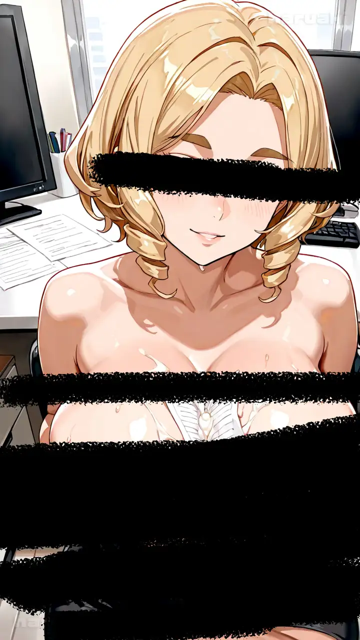 【AIアニメ巨乳美女写真集】Vol.17おっぱい性奉仕が大事なお仕事の金髪秘書森永さん サンプル画像 2
