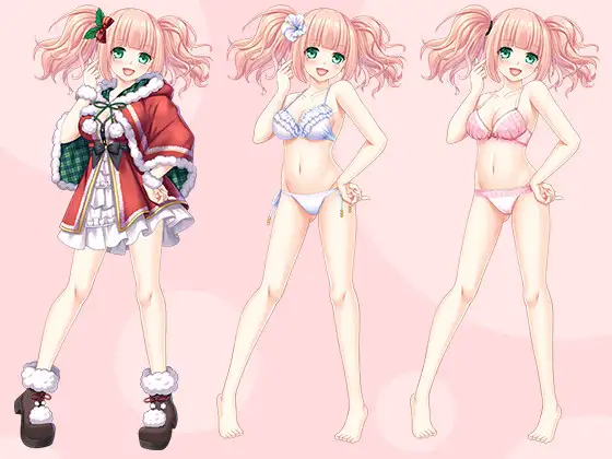 【立ち絵素材R18】ツインテピンクの活発美少女アイドル フルセットPSDパック サンプル画像 2