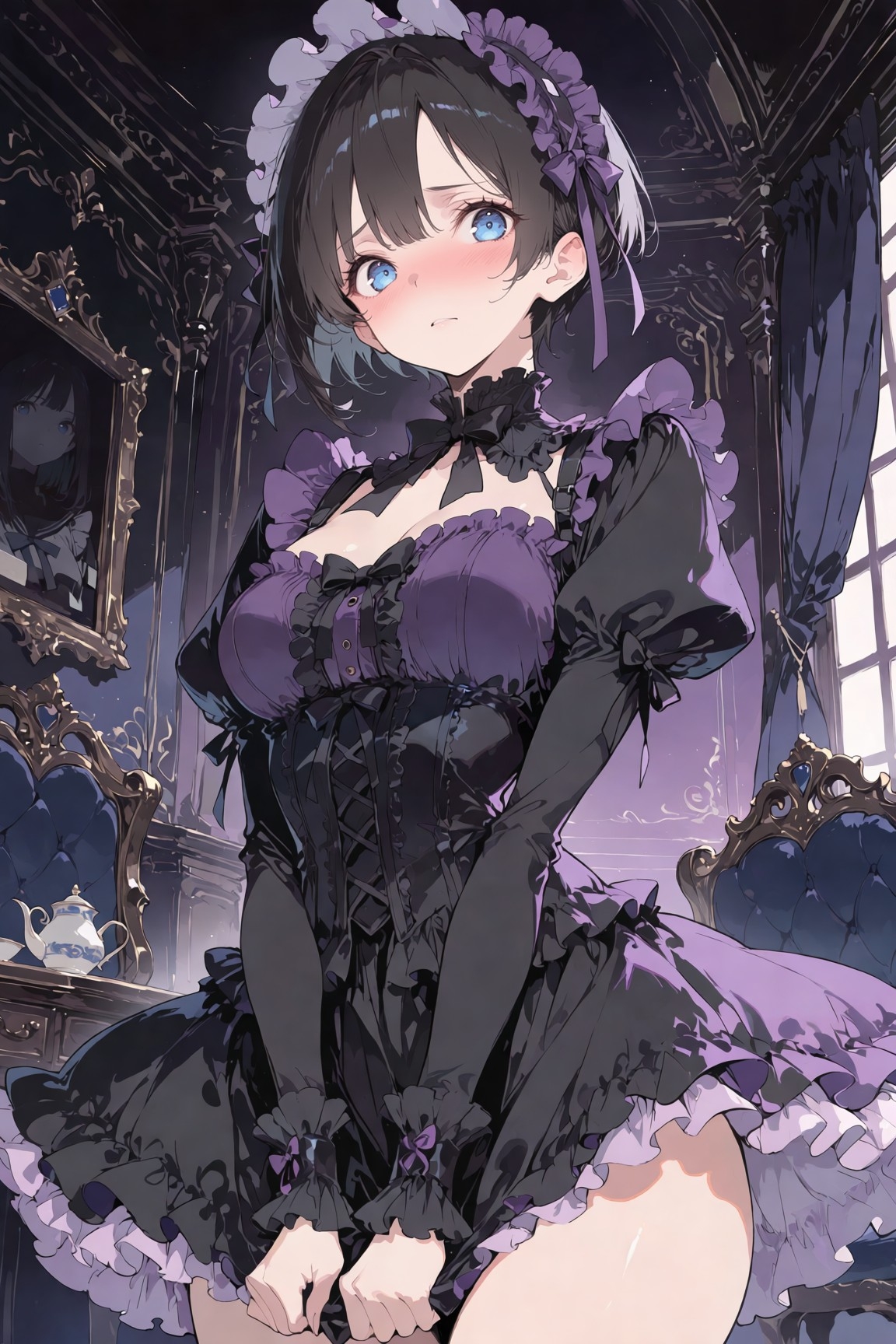 ボーイッシュ巨乳メイドの夜伽奉仕 ～ゴスロリを脱ぎ捨てて御主人様に捧げる蜜尻～ サンプル1