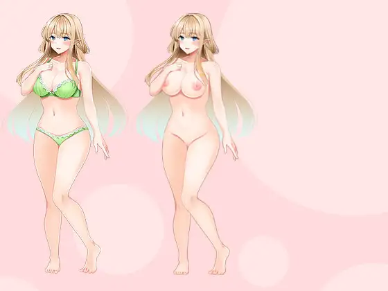 【立ち絵素材R18】優雅な金髪エルフ少女 フルセットPSDパック サンプル画像 2