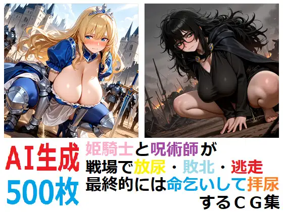姫騎士と呪術師が戦場で放尿・敗北・逃走最終的には命乞いして拝尿するCG集 ジャケット画像