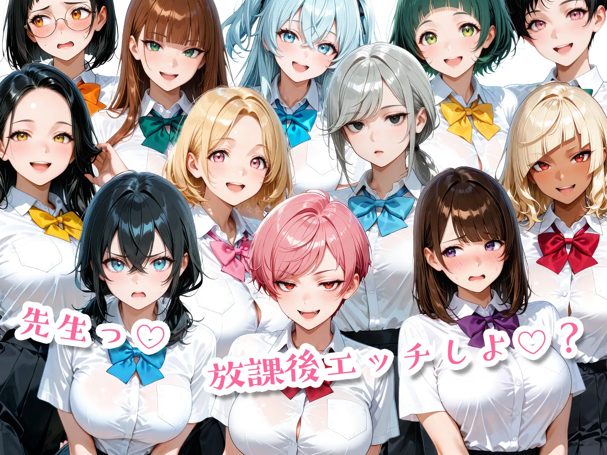 ニーハイがエロい12人の爆乳生徒と放課後セックス サンプル画像 10