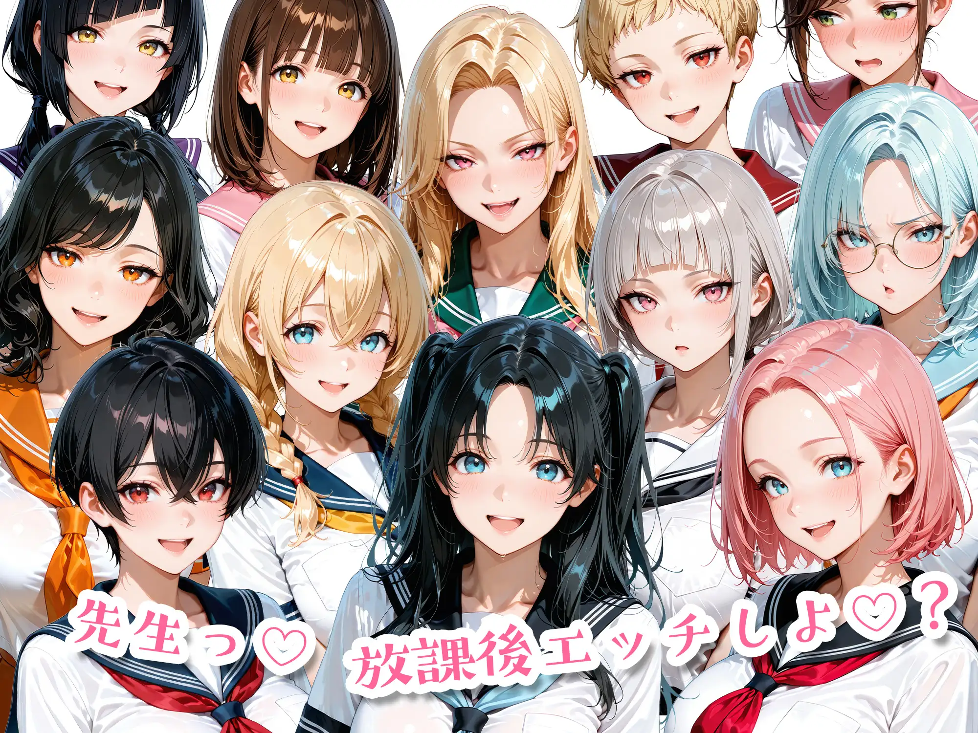12人のセーラー服生徒とセックスし放題な教師 サンプル画像 10