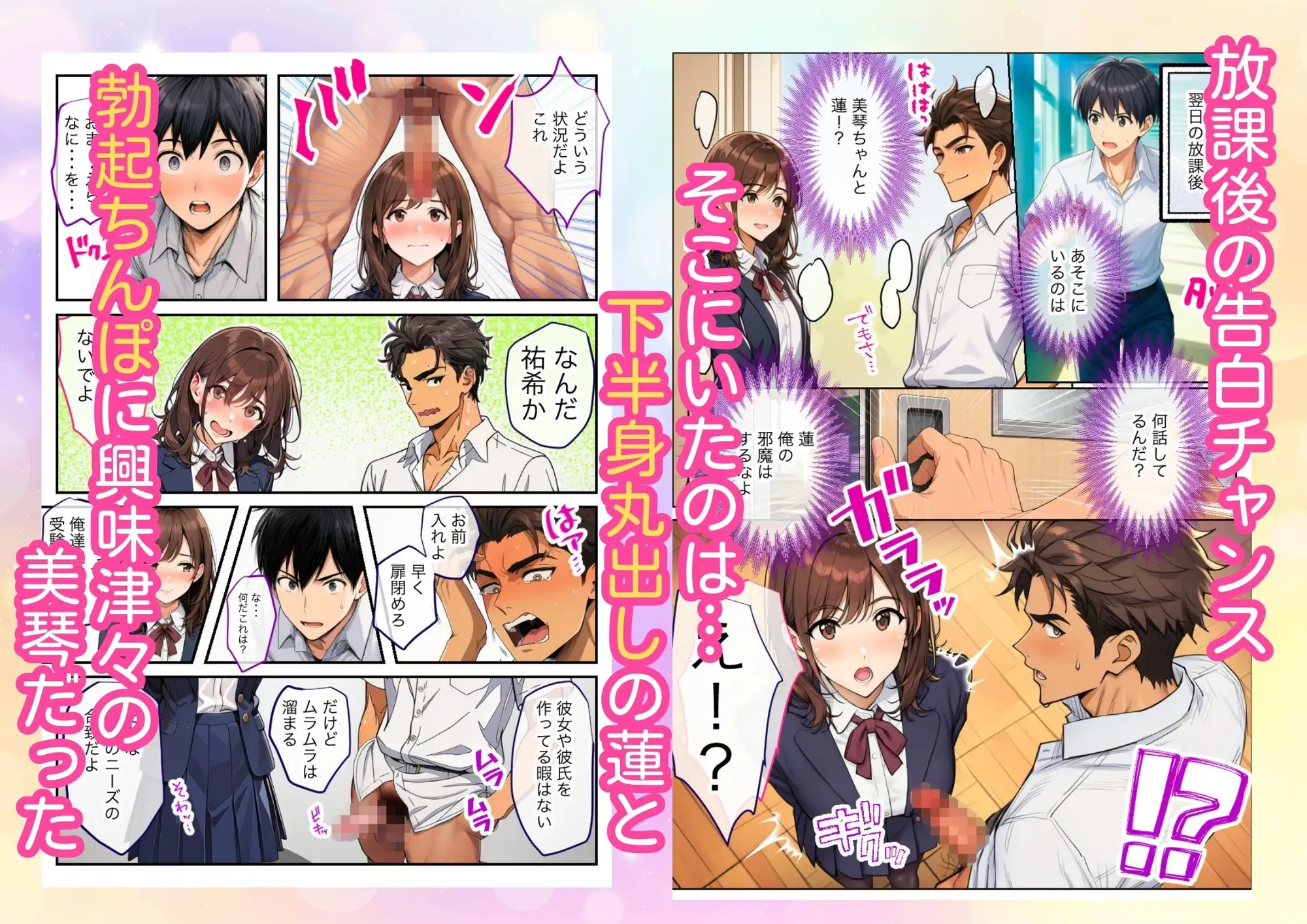 告白する日に、好きな子が親友の中出しで汚れた〜混ざれたのに勃たなかった俺のBSS寝取られ〜 サンプル画像 3