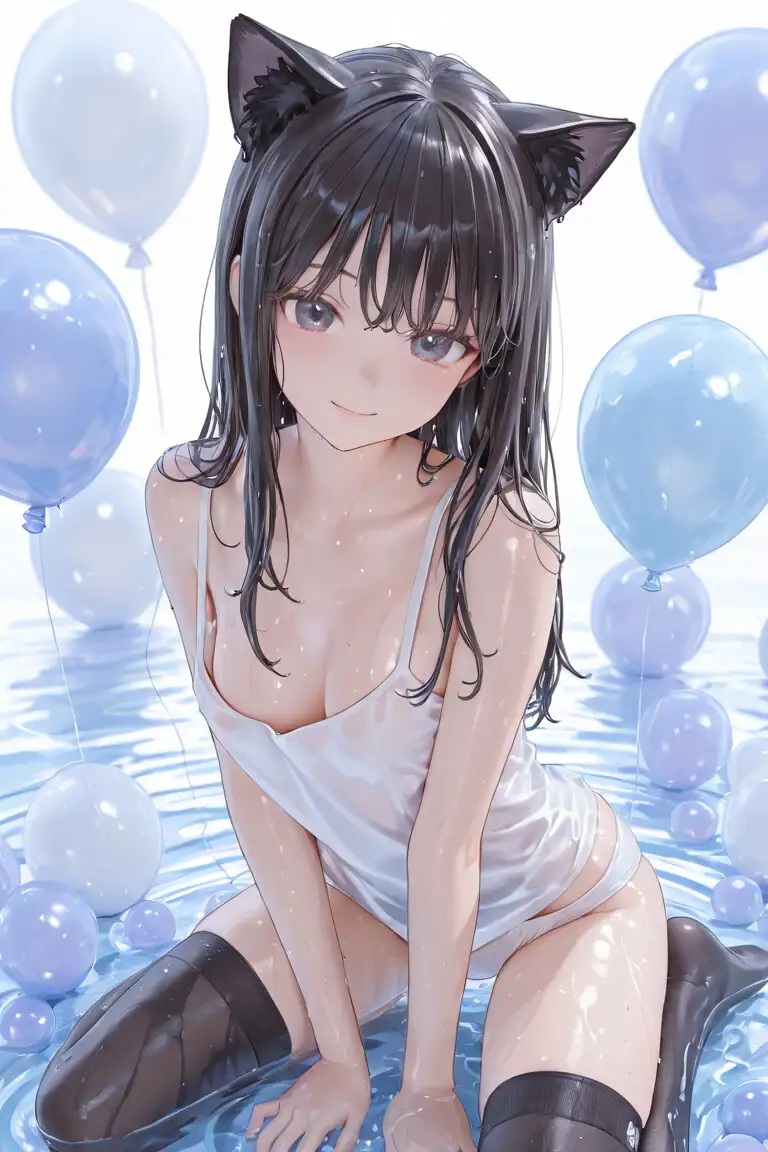 猫耳JKと水遊び サンプル画像 4