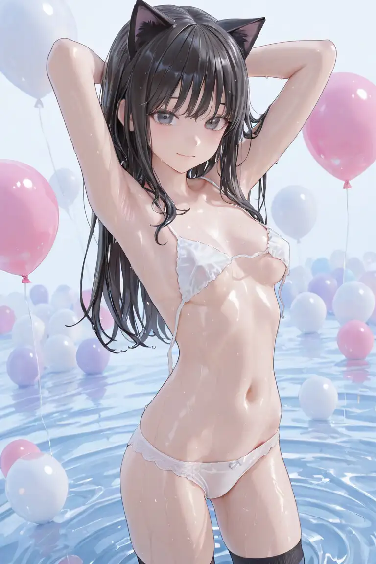 猫耳JKと水遊び サンプル画像 7