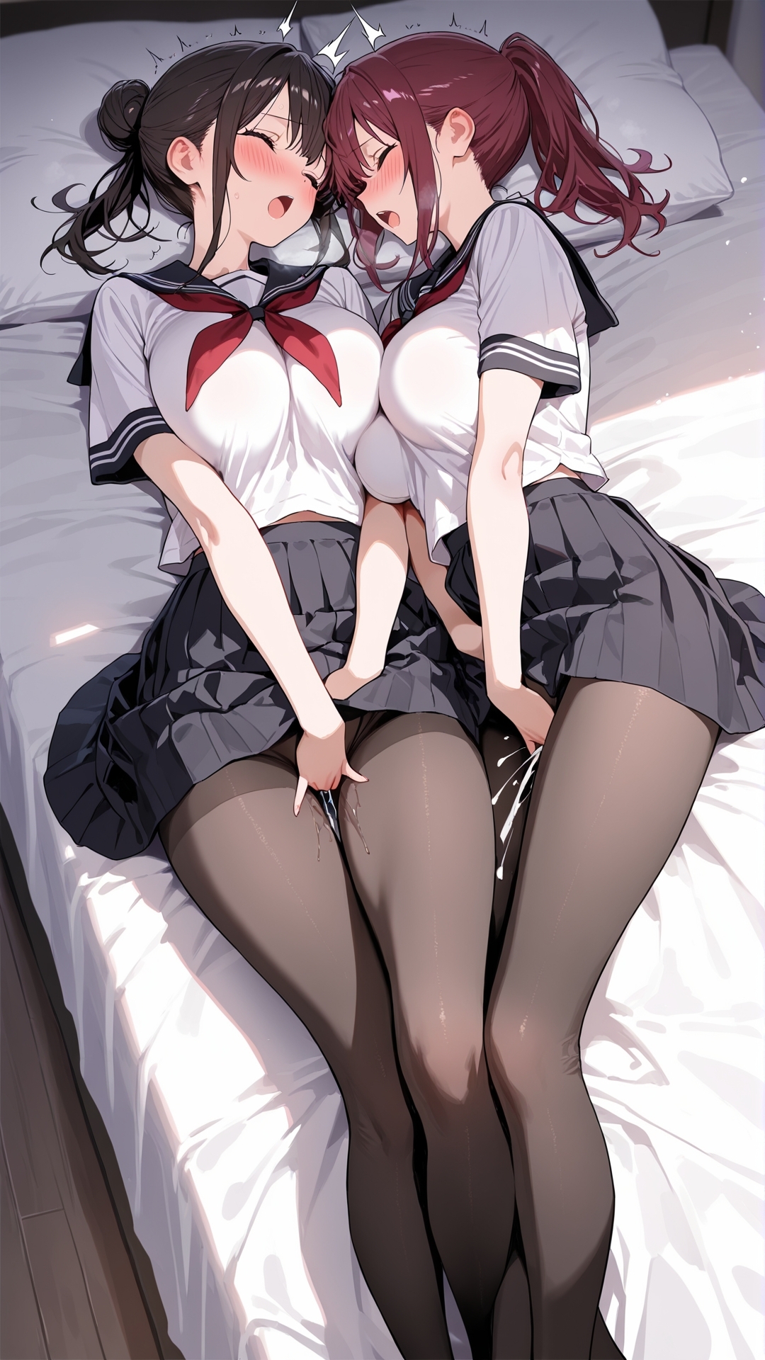 【角オナニー動画】きもちいい角を見つけちゃった女の子たち～パート(14)制服スペシャル！「雪見だいふくちゃん」&「Amiちゃん」の2人でオナニー サンプル6