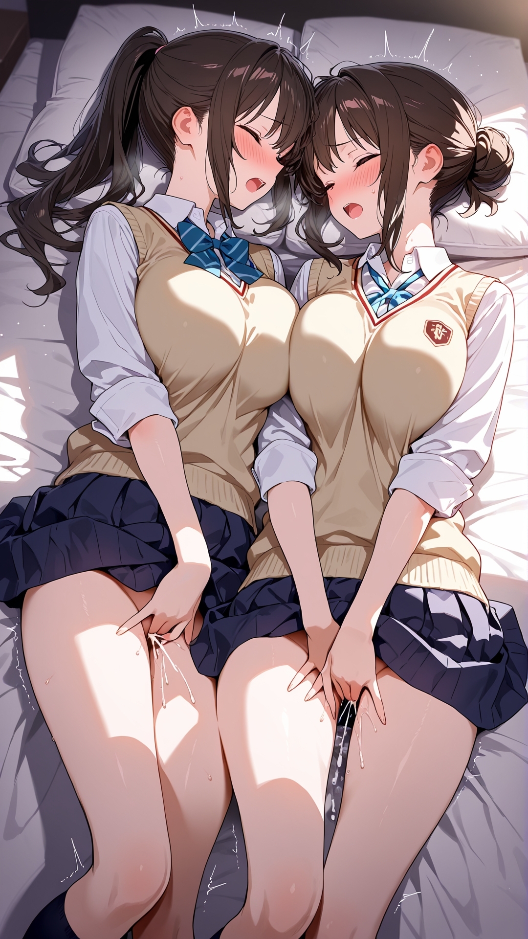【角オナニー動画】きもちいい角を見つけちゃった女の子たち～パート(14)制服スペシャル！「雪見だいふくちゃん」&「Amiちゃん」の2人でオナニー サンプル7