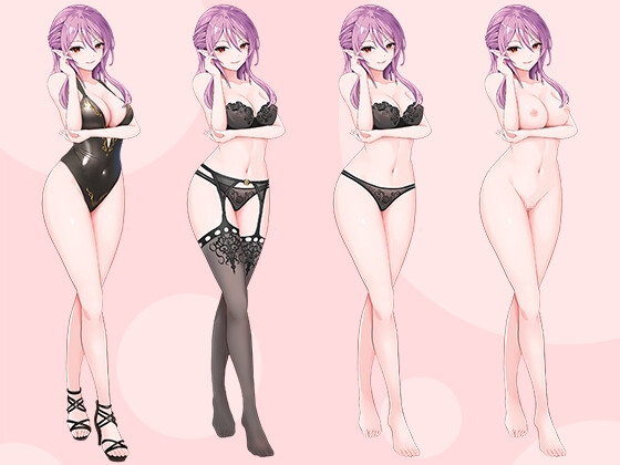【立ち絵素材R18】冷静沈着悪魔の秘書 フルセットPSDパック