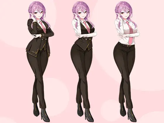 【立ち絵素材R18】冷静沈着悪魔の秘書 フルセットPSDパック サンプル画像 9