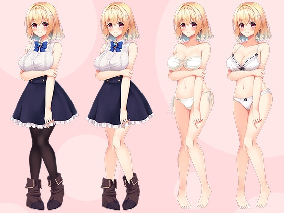 【立ち絵素材R18】金髪うぶな魔導少女 フルセットPSDパック