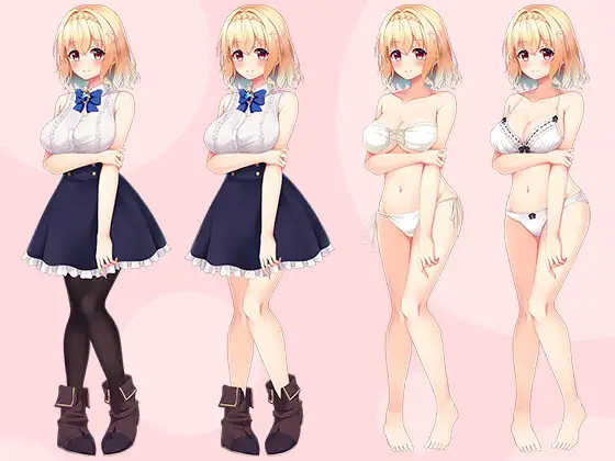 【立ち絵素材R18】金髪うぶな魔導少女 フルセットPSDパック サンプル画像 2