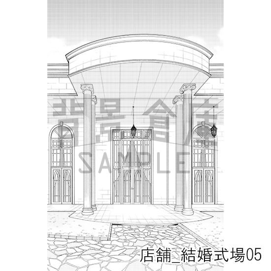 【トーンつき背景】店舗_背景素材集37(結婚式場)