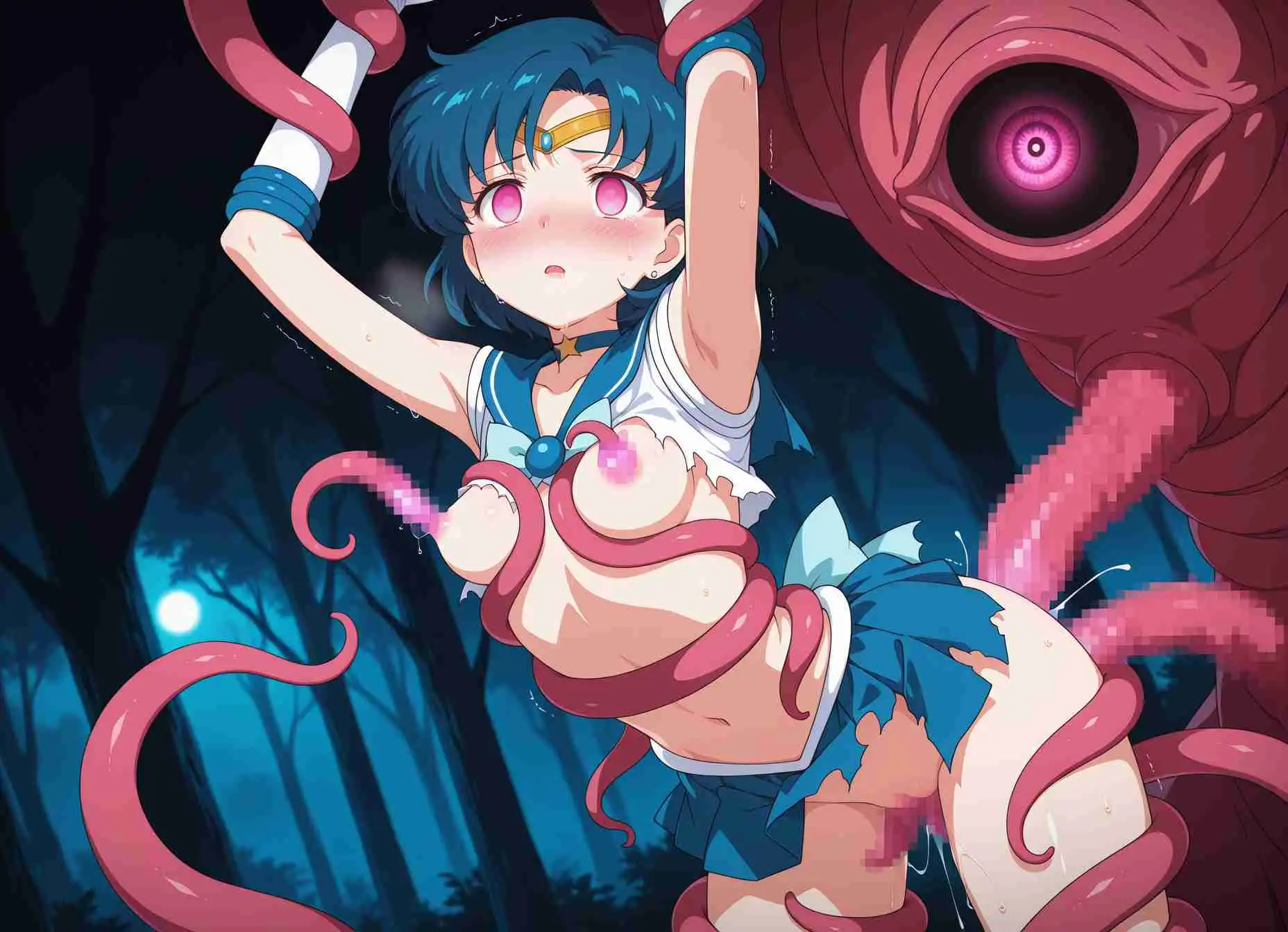 セラムン_亜美ちゃんが触手妖魔に捕まって色々されて悪堕ちハッピー サンプル画像 4