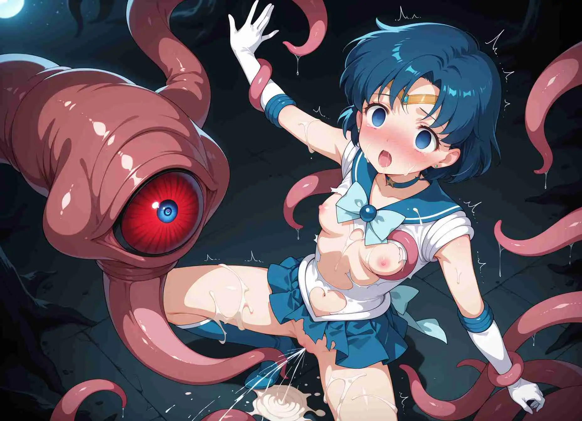 セラムン_亜美ちゃんが触手妖魔に捕まって色々されて悪堕ちハッピー サンプル画像 5