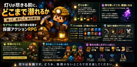 穴掘りサバイバル！採掘クラフトRPG