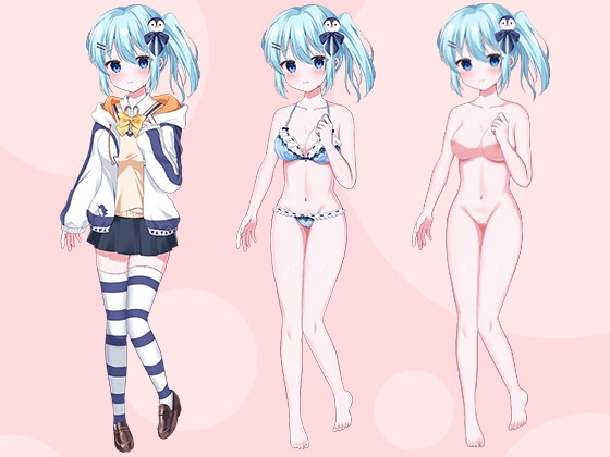 【立ち絵素材R18】あどけない水色髪の少女 フルセットPSDパック