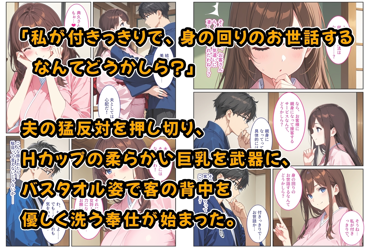 経営難の温泉旅館を守るため…爆乳人妻女将が客たちに種付けられて妊娠メス堕ち！ サンプル2